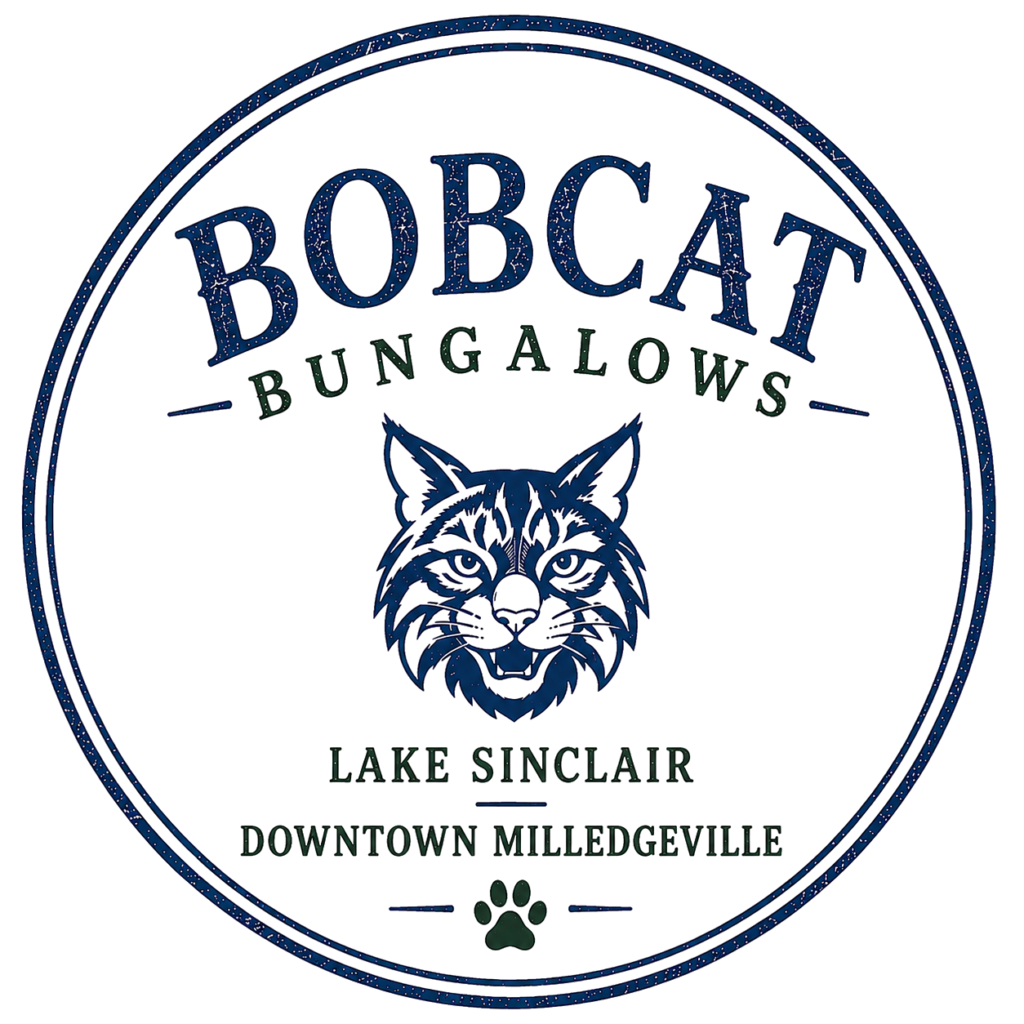 Bobcat Bungalow stays in lake sinclair and downtown milledgeville.